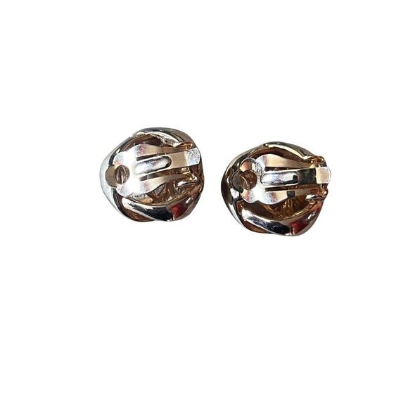 Quality Vintage Gold Tone Knot Clip On Earrings - Picture 7 of 8